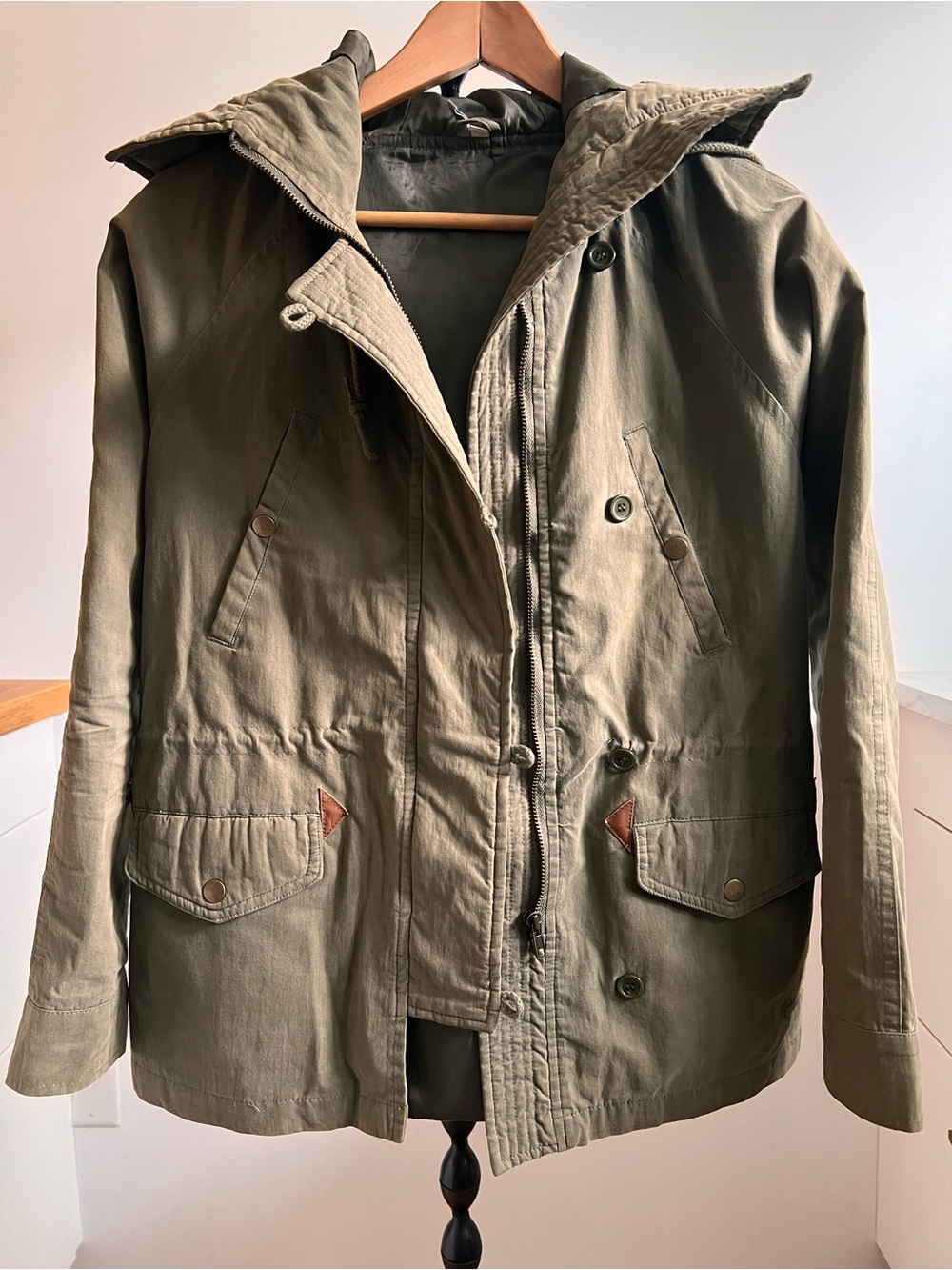 Rip Curl Hooded Field Jacket in Olive Green - Military Style